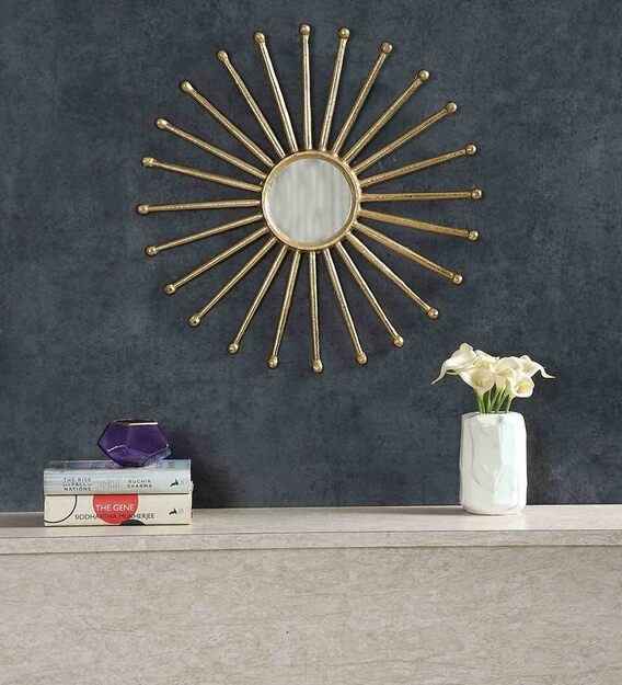 Golden Aluminium wall mirror by cocovey homes