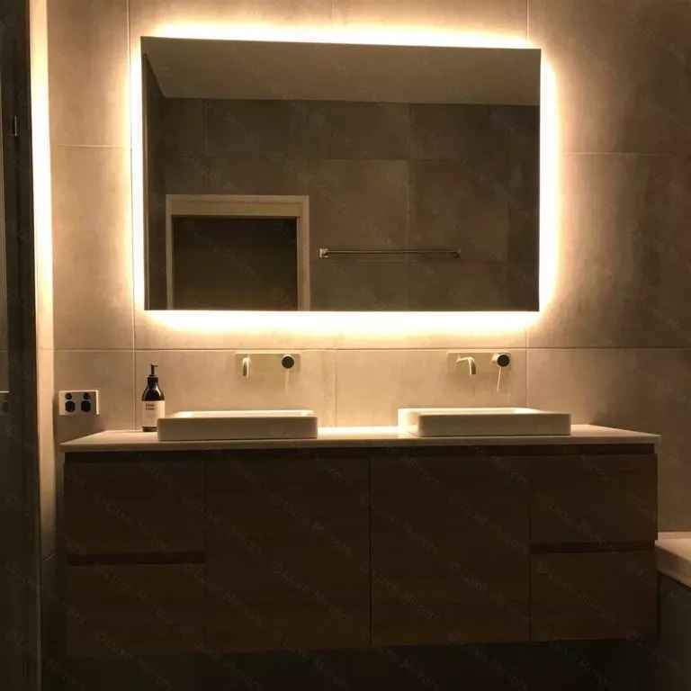 Rear Soft Glow Bathroom Mirror With Led Lights 