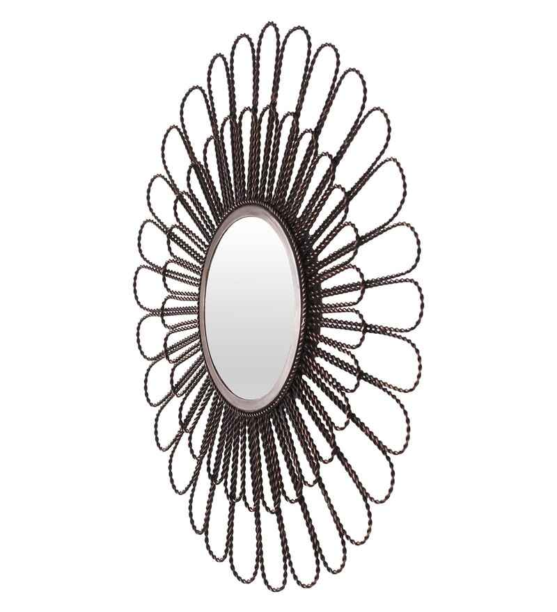 Metal round Copper Antique Wall Mirror