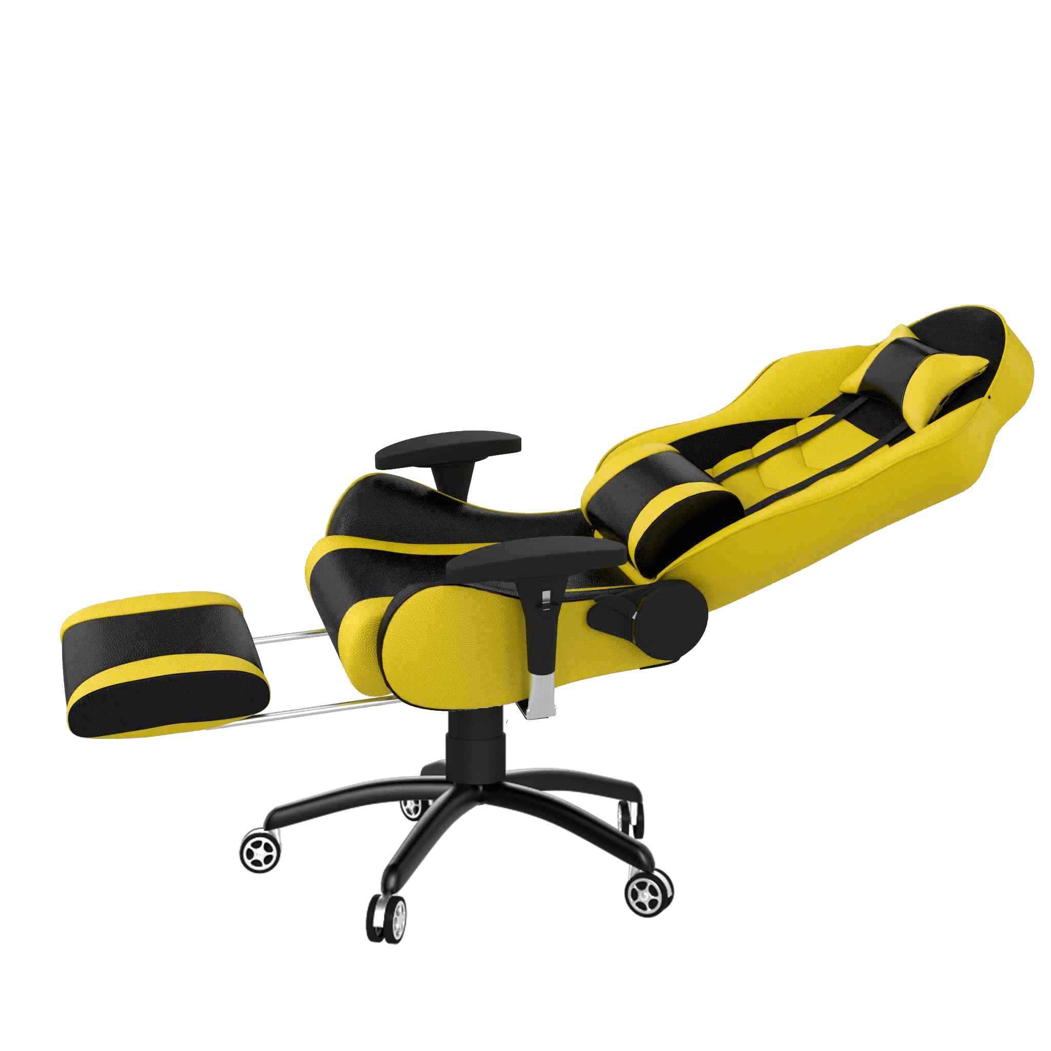 ASE Gaming Gold Series Gaming Chair with 180 Degree Recline (Yellow & Black)