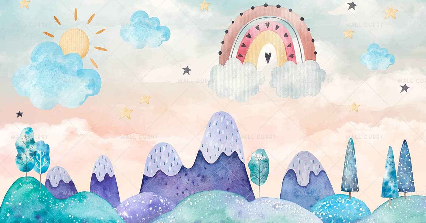 Pastle Mountains and Hot Air Baloons