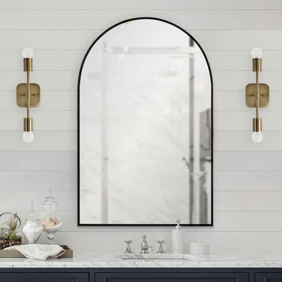 Metal Arch Mirror - Black