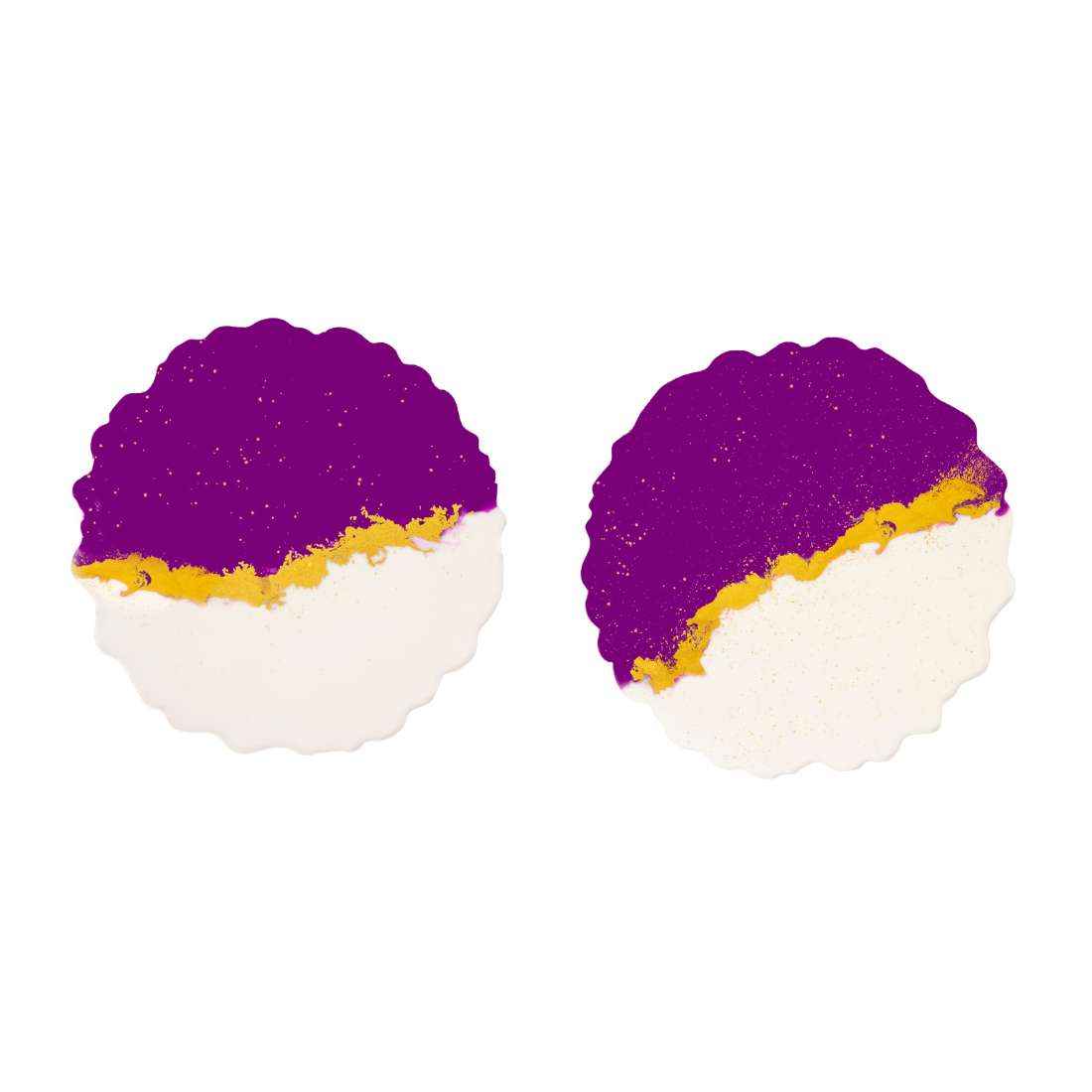 Almond Aesthetic Resin Art Round Coasters