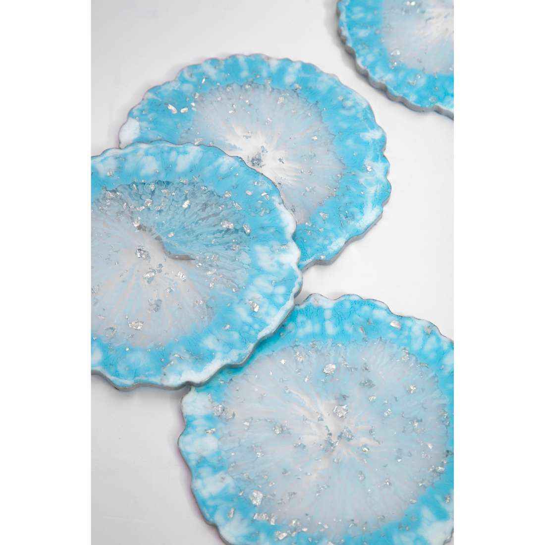 Almond Aesthetic Resin Art Round Coasters