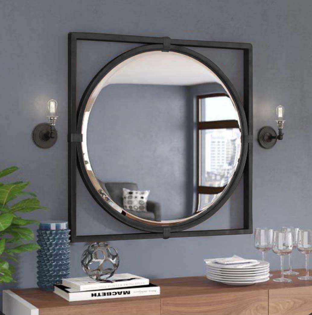 Accent Rectangle Circular Mirror