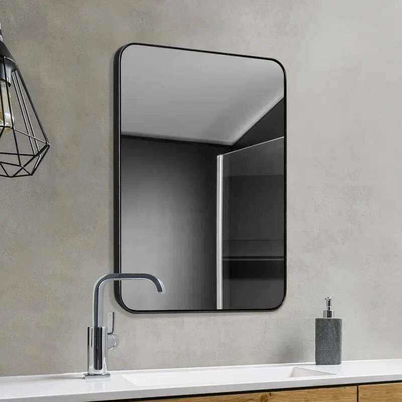 Clear Black Rectangle Mirror
