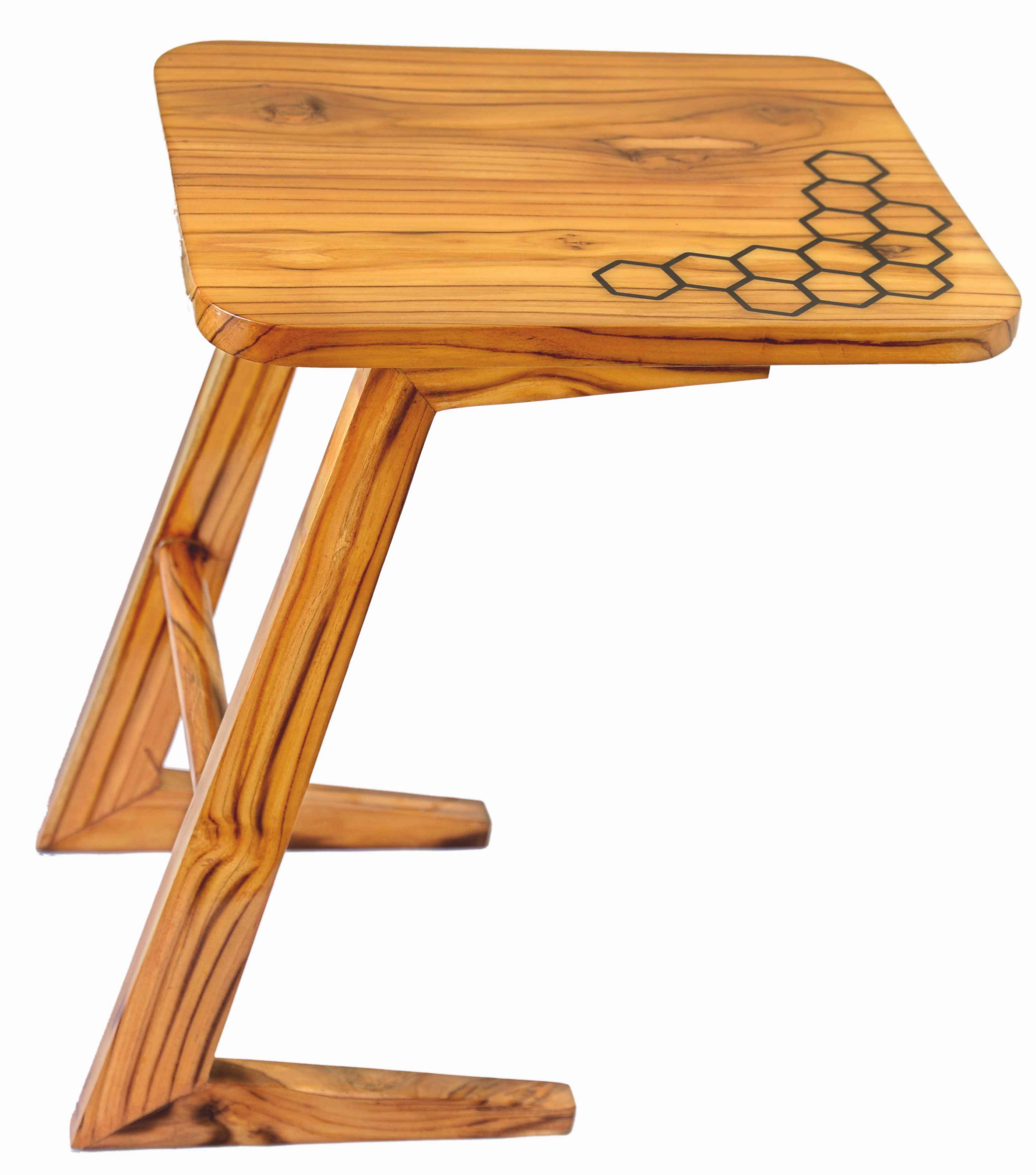 solid teak wood C type table
