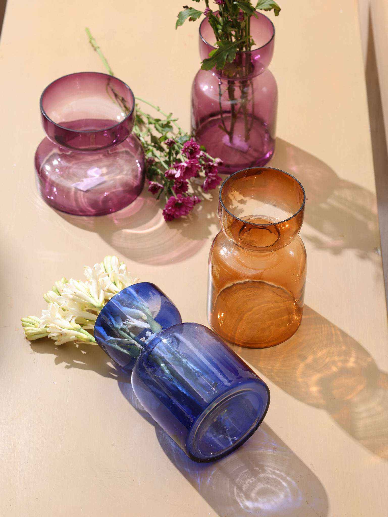 Cobalt Blue Coloured Vase Set of 2