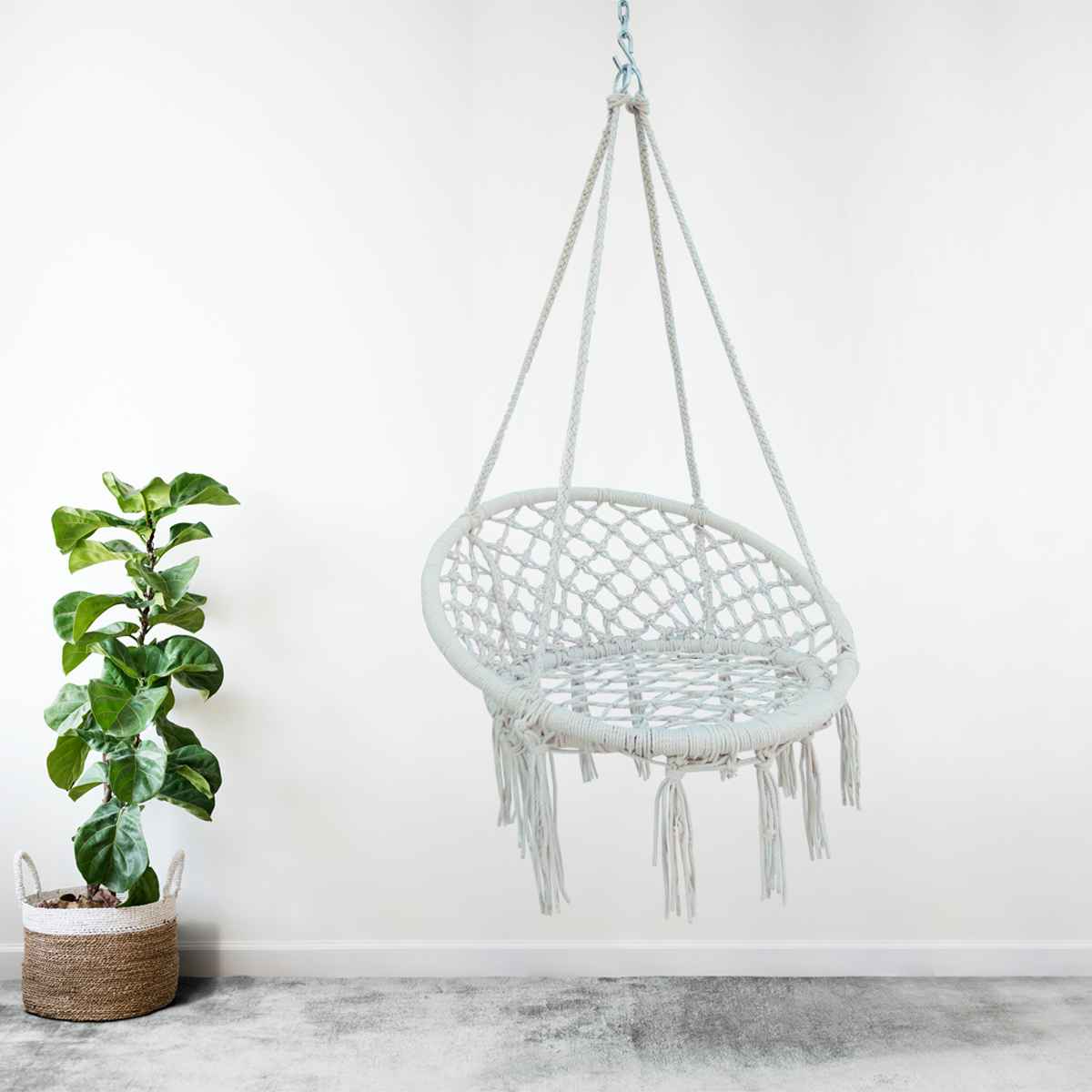 Hangit Durable Thick Canvas Swing with Decorative Crochet