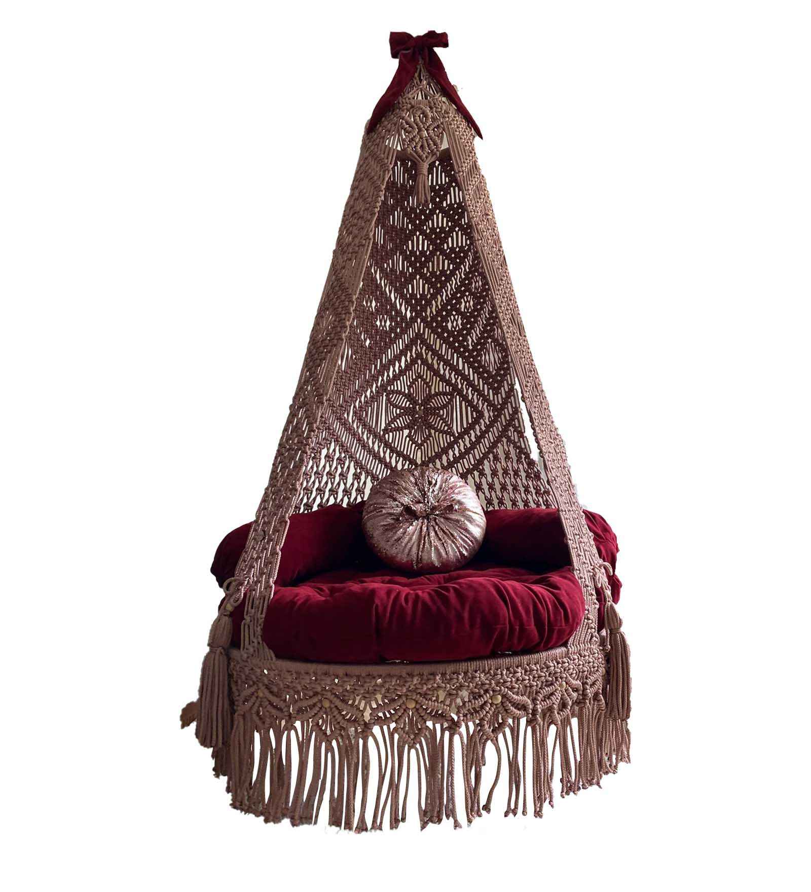 Kaahira Handwoven Swing Throne Devoted to Laadu Gopal Ji