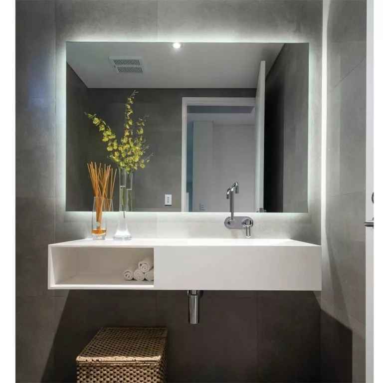 Rear Soft Glow Bathroom Mirror With Led Lights 