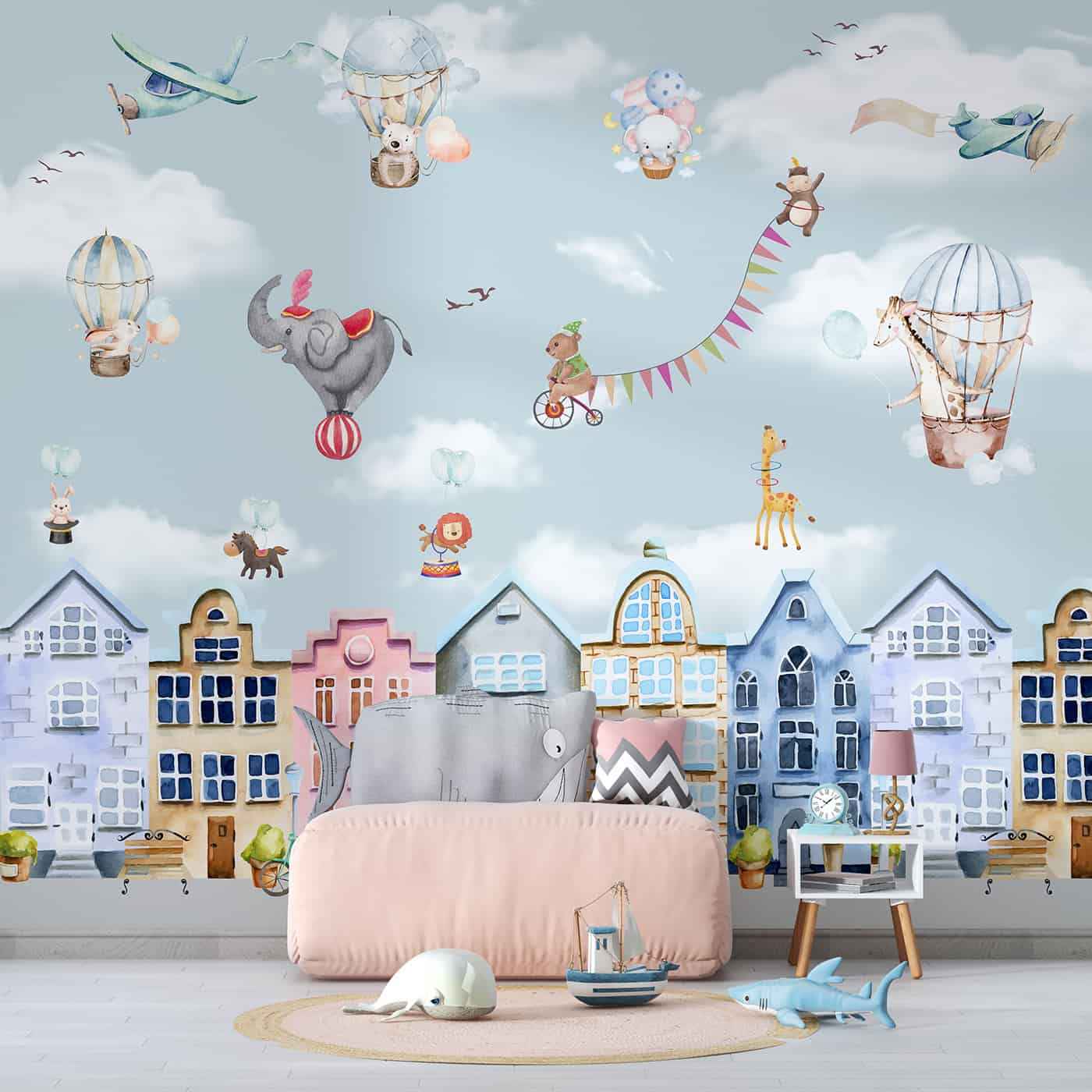 Pastle Mountains and Hot Air Baloons