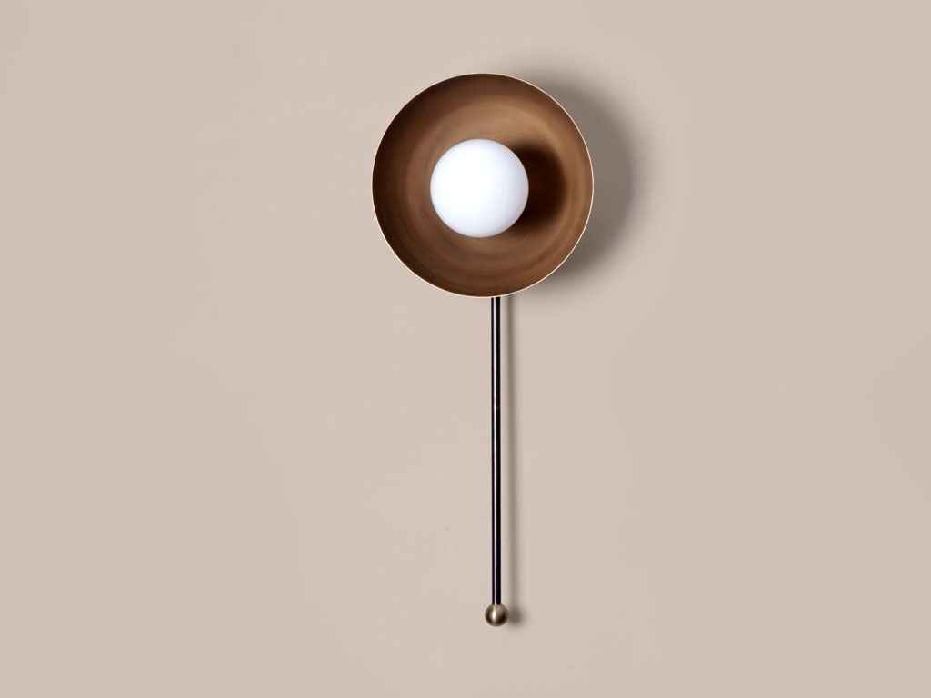 DEW WALL SCONCE SMALL BRASS DOME 