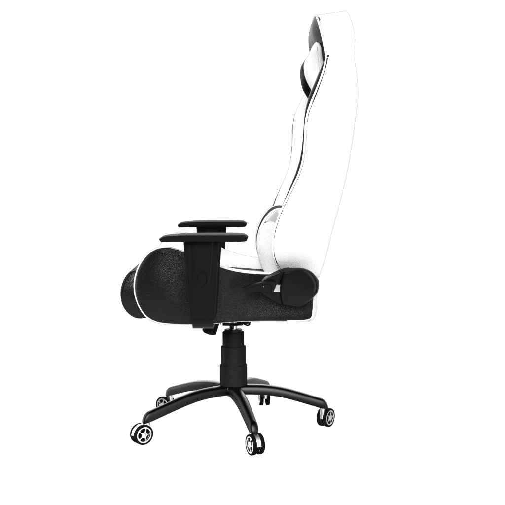 ASE Gaming Gold Series Gaming Chair with 180 Degree Recline (White & Black)