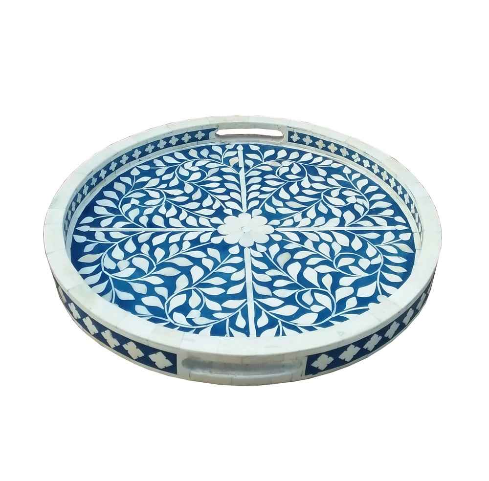 Bone Inlay Resin Tray- Blue