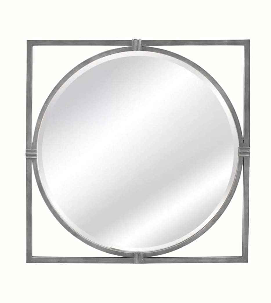 Black Wood Frame Round Wall Mirror