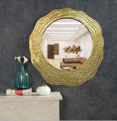 Round Gold Wall mirror