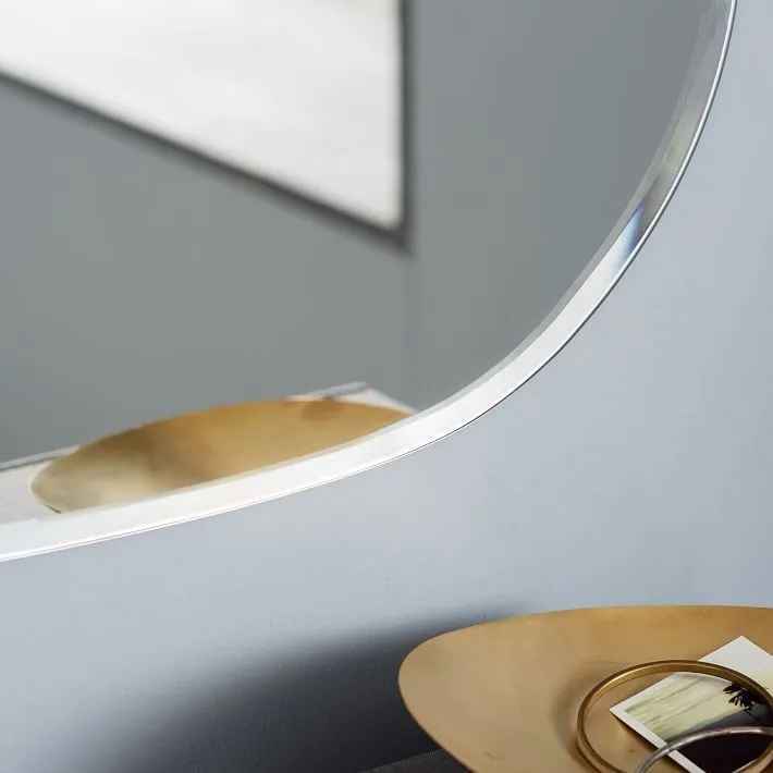 Wood Round Wall Mirror