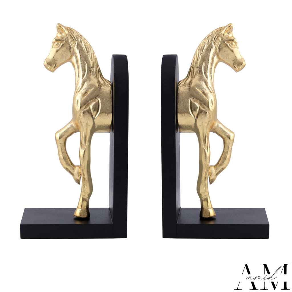 HORSE BOOKEND GOLDEN (SET OF 2)