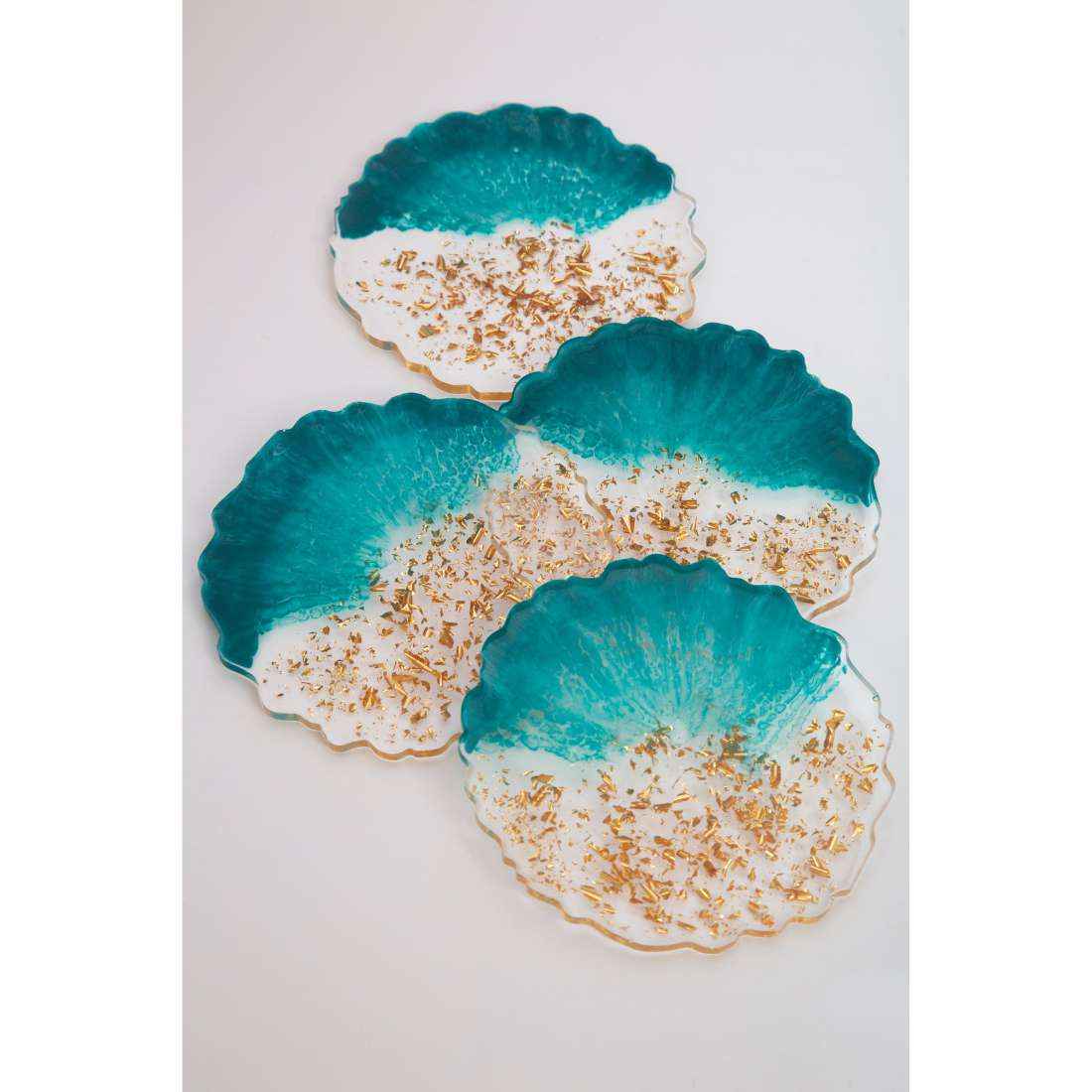 Almond Aesthetic Resin Art Round Coasters