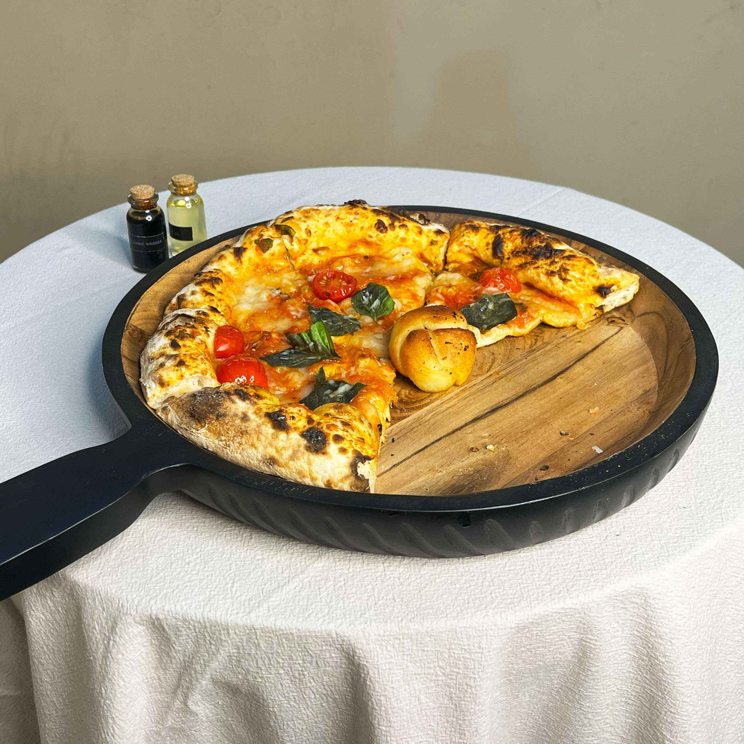 Pure white marble tray with brass feet