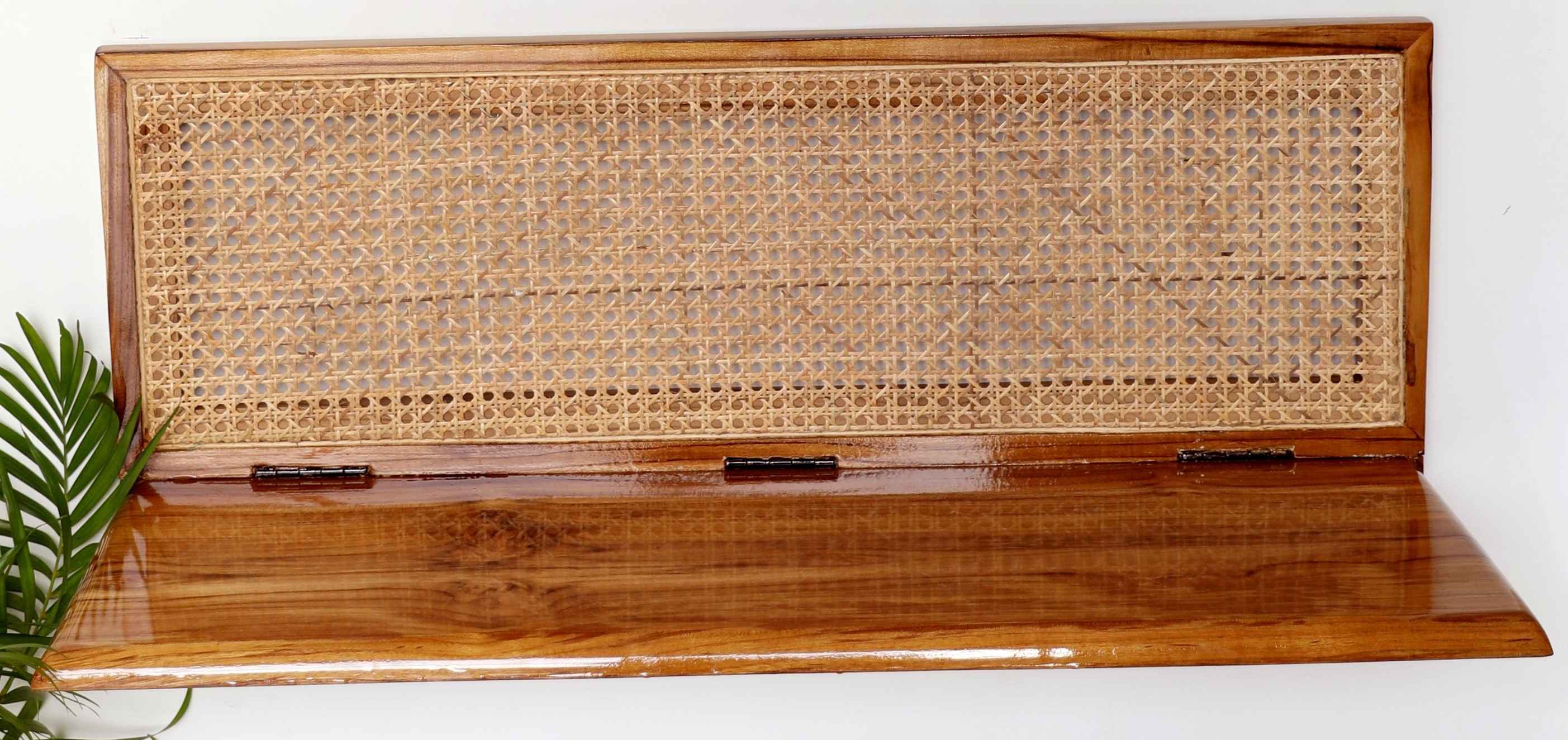 Rattan wall shelves