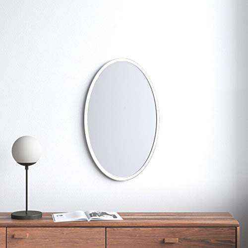 White Oval Shape Wall Mirror
