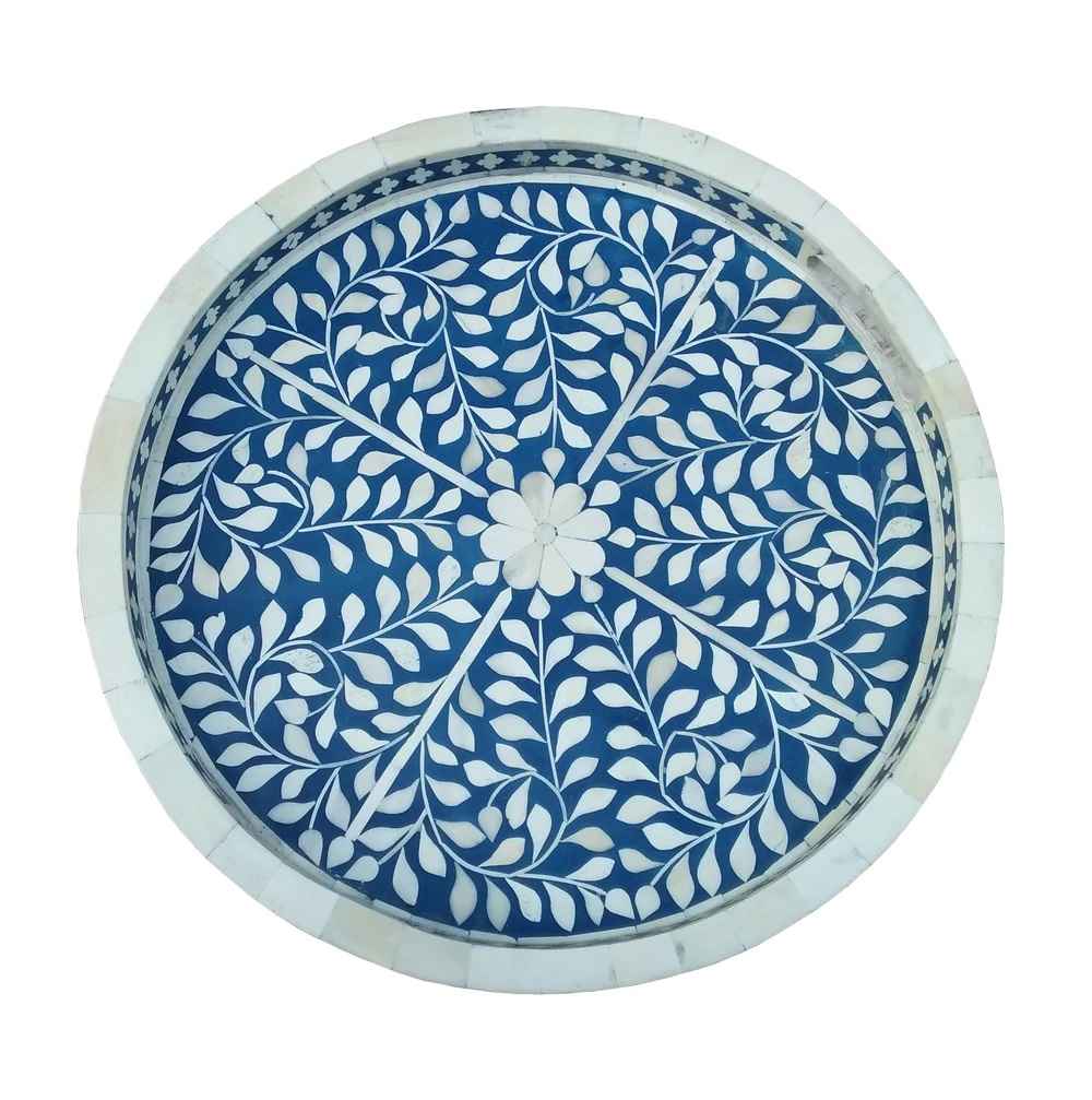 Bone Inlay Resin Tray- Blue