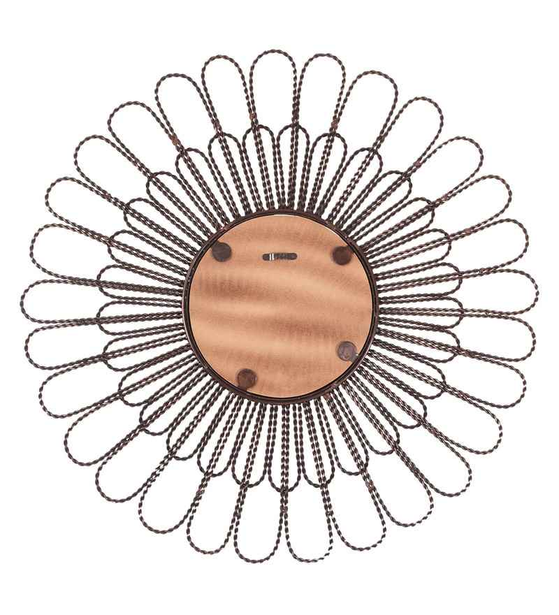 Metal round Copper Antique Wall Mirror