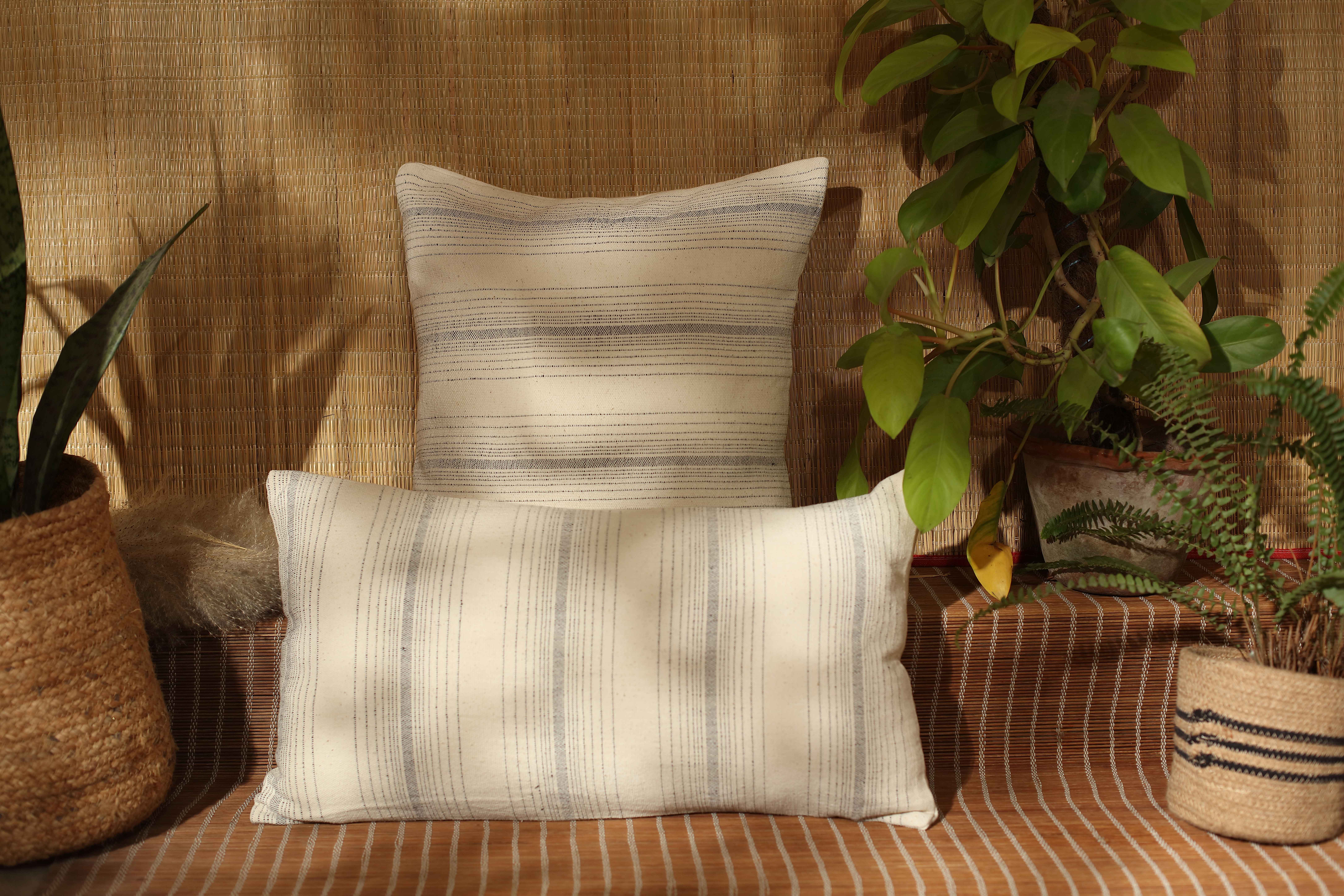 Stripped Organic Cotton Cushion cover 18