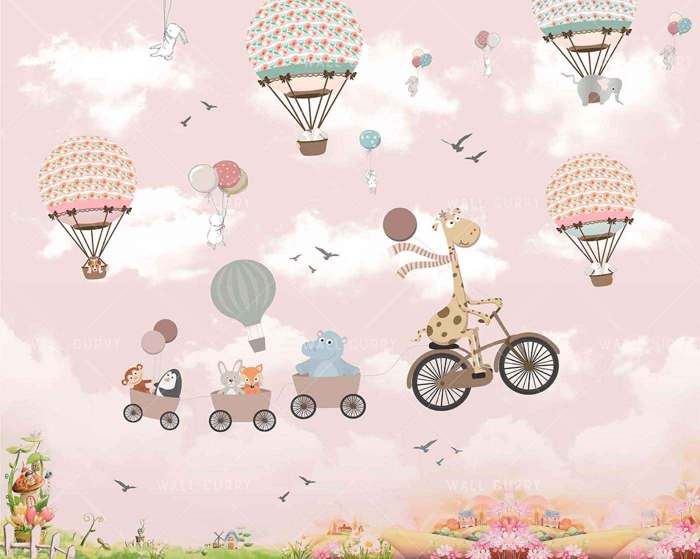 Pastle Mountains and Hot Air Baloons