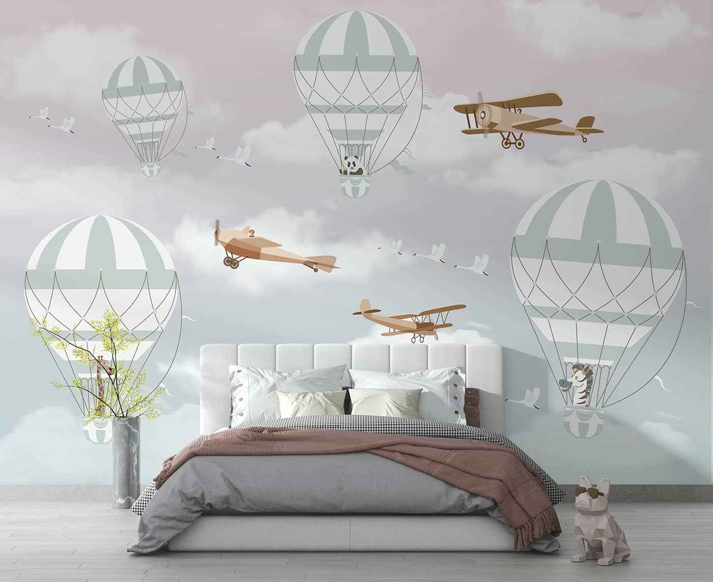Pastle Mountains and Hot Air Baloons