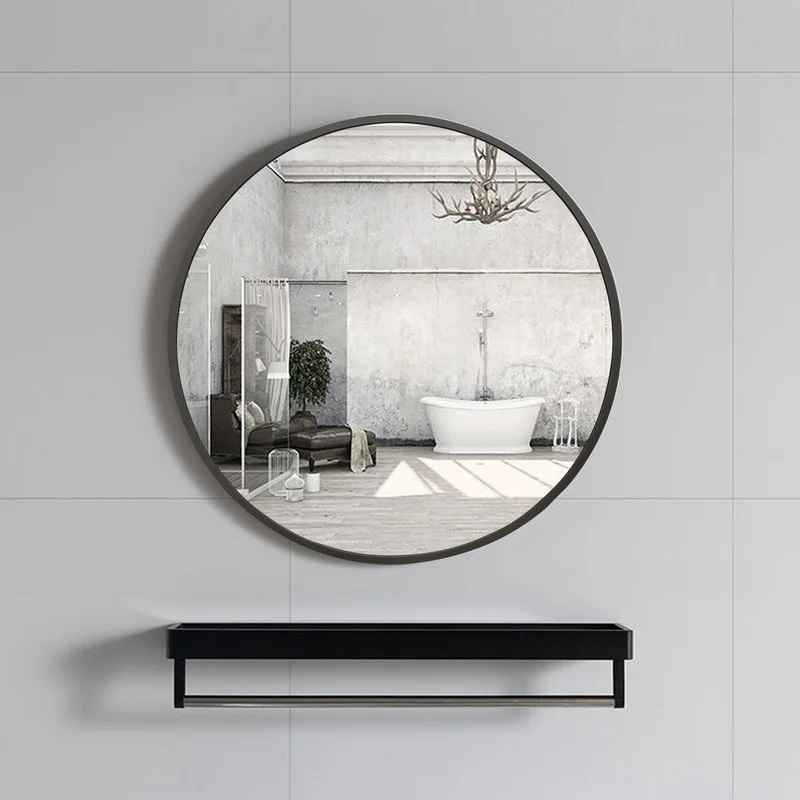 Wood Round Wall Mirror