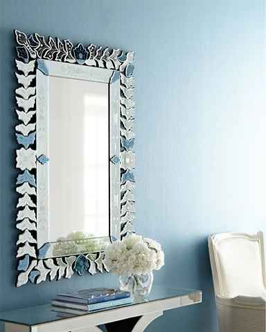 Grey Wall Wood Frame Decor Mirror
