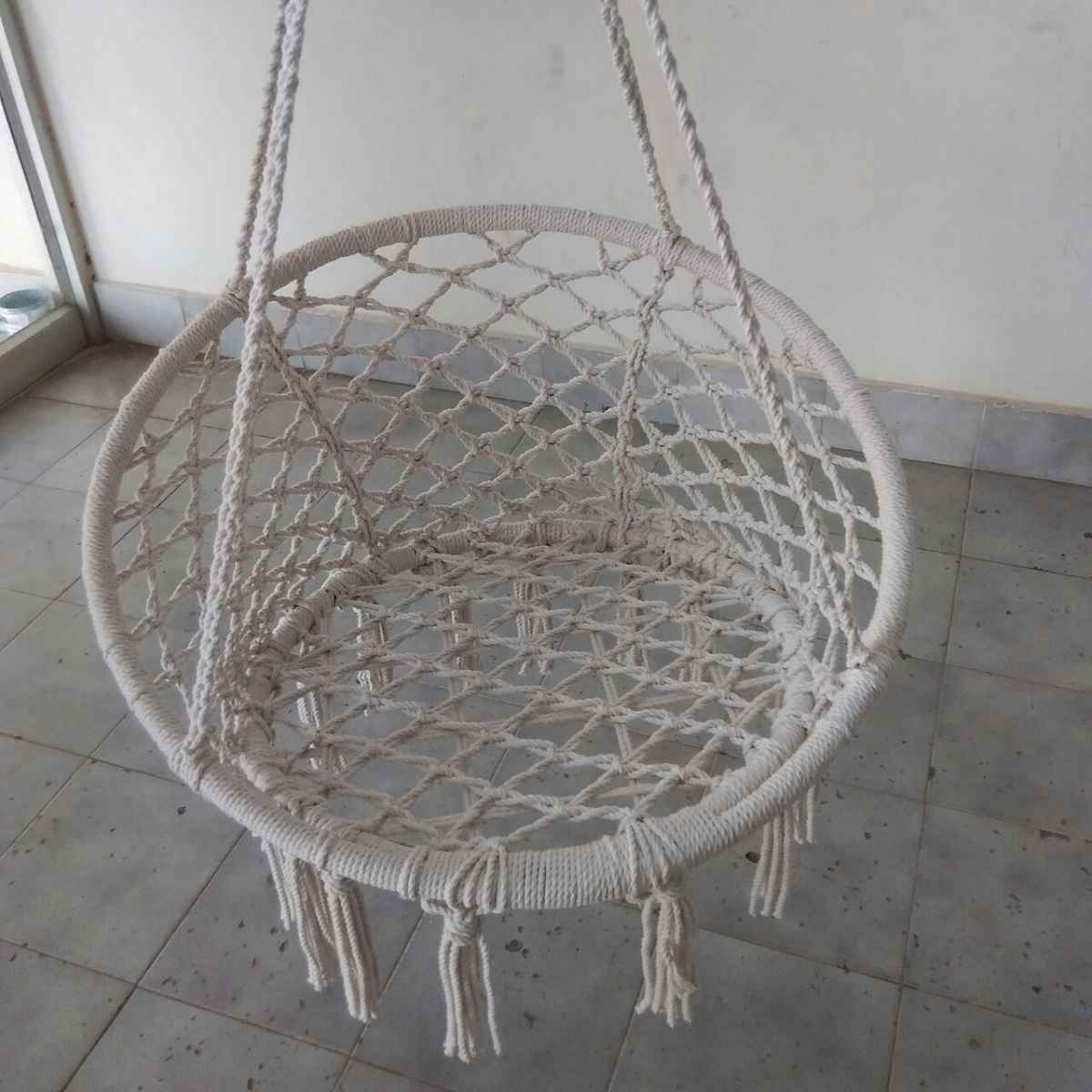 Hangit Macrame Cane Round Swing Chair