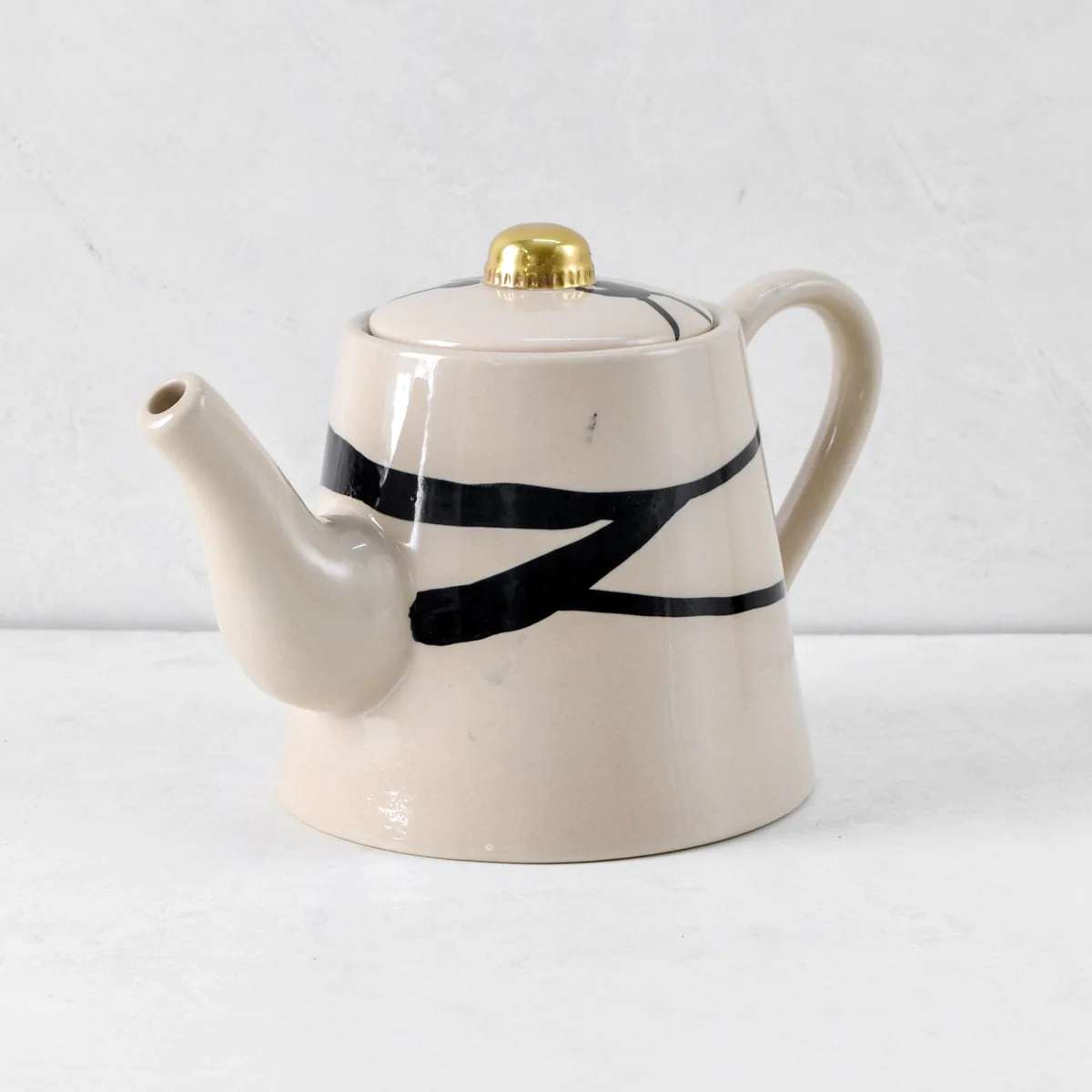 Catalina Brushstrokes Ceramic Teapot