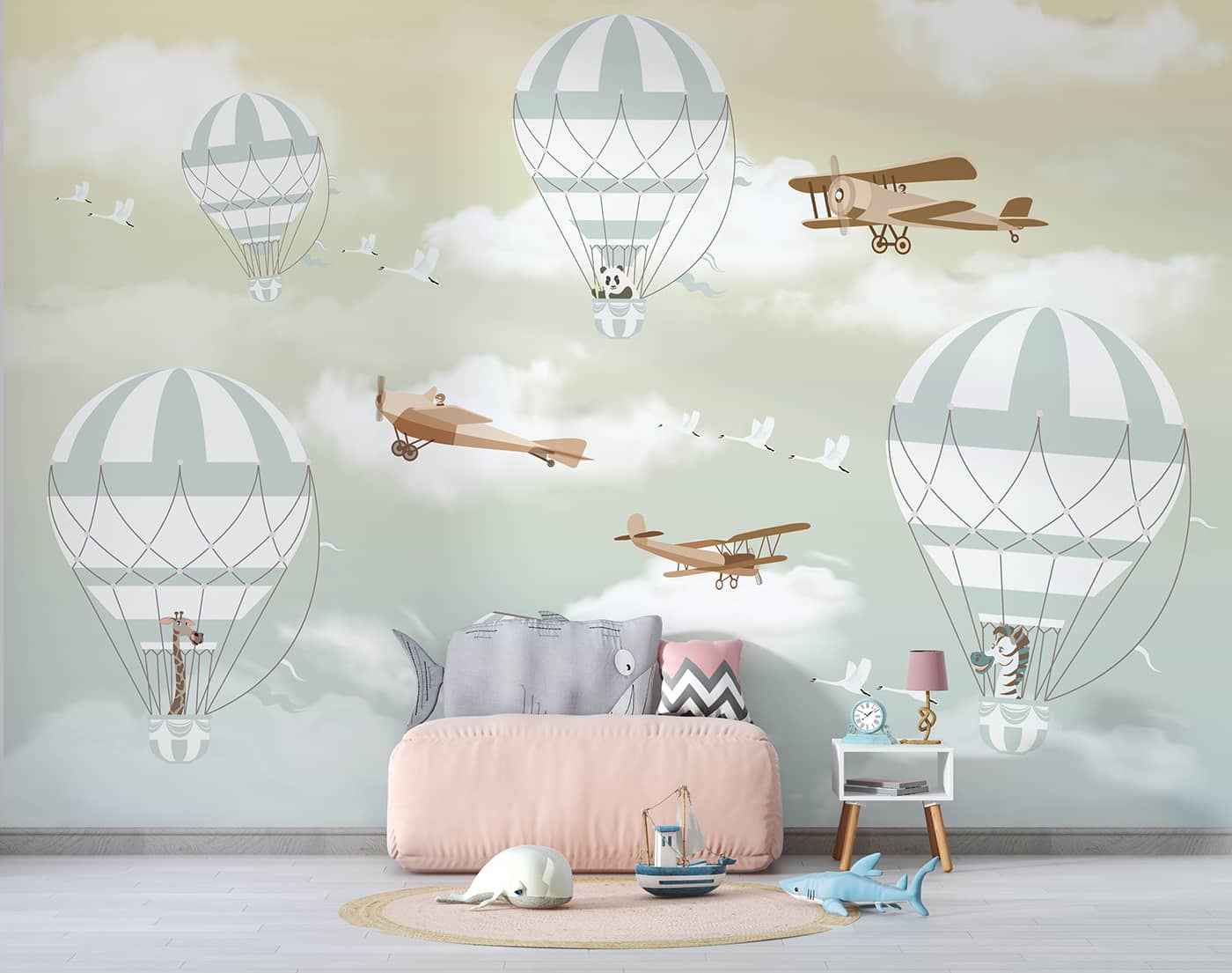 Pastle Mountains and Hot Air Baloons