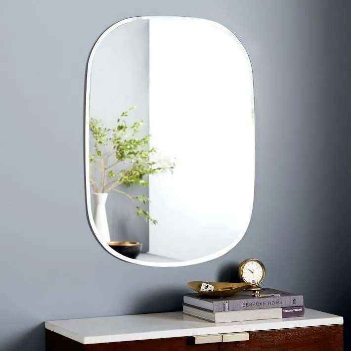 Curved Washroom Mirror for Wash Basin