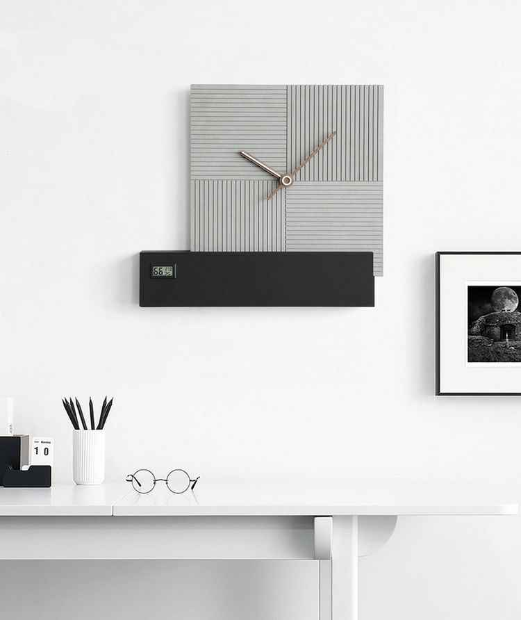 Coral Grey Wall Clock