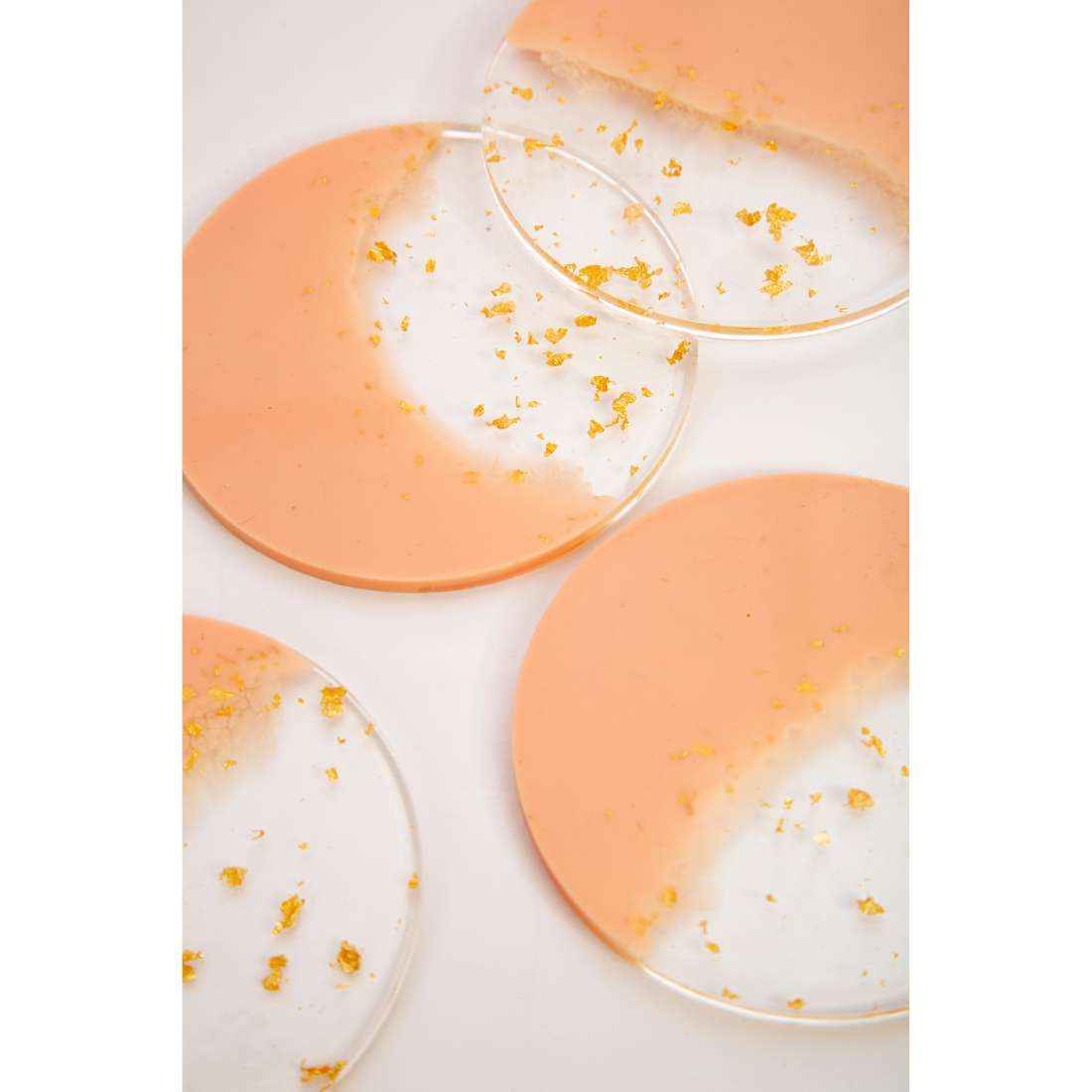 Almond Aesthetic Resin Art Round Coasters