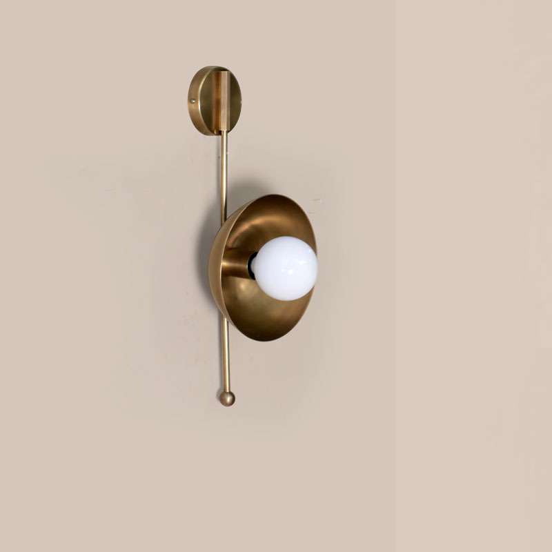 DEW WALL SCONCE SMALL BRASS DOME 