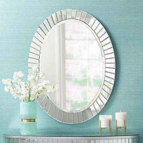 White Wood Wall Mirror
