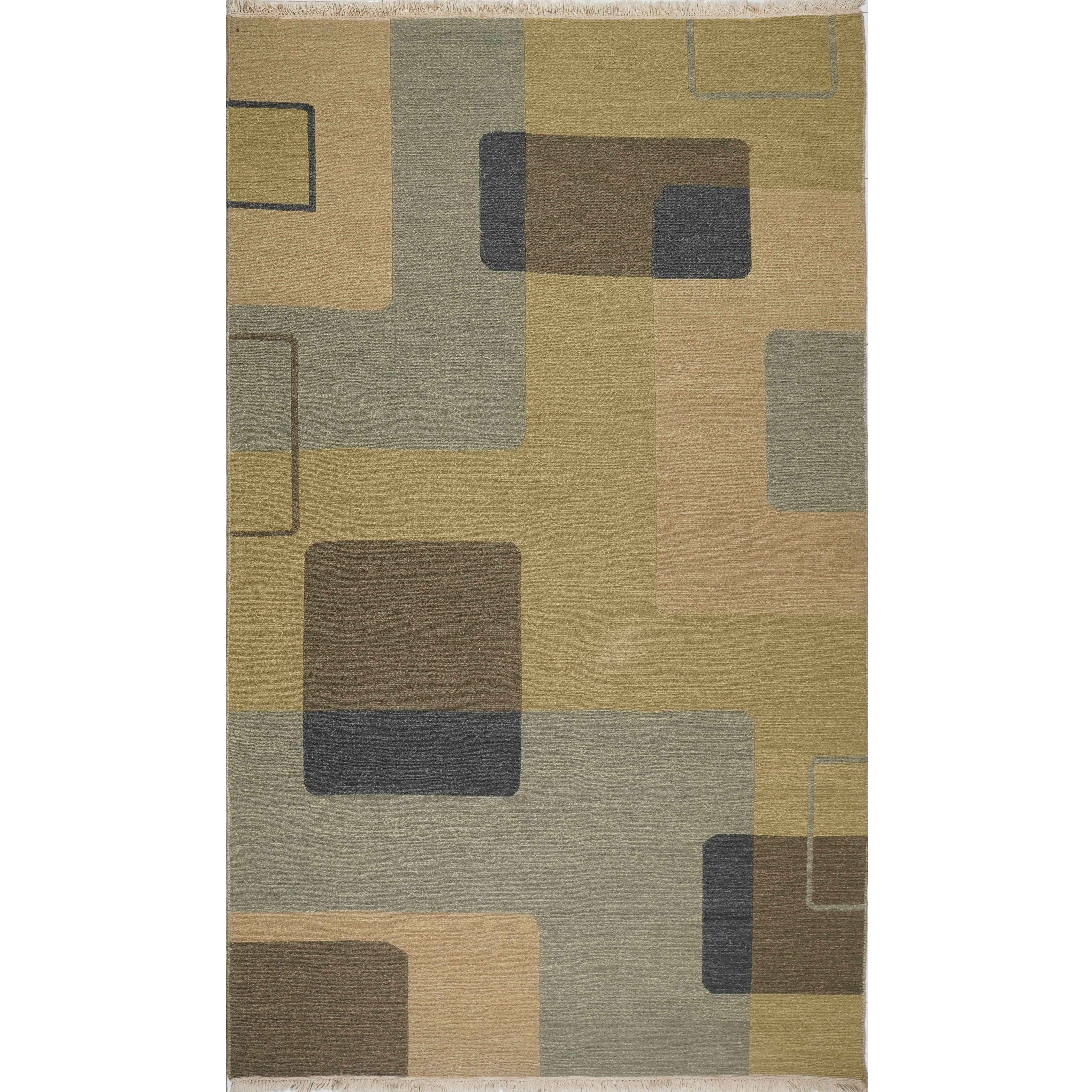 CREAM & BROWN SPIDER WEAVE RUG