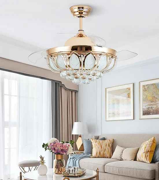 Tiara Silver Chandelier Fan