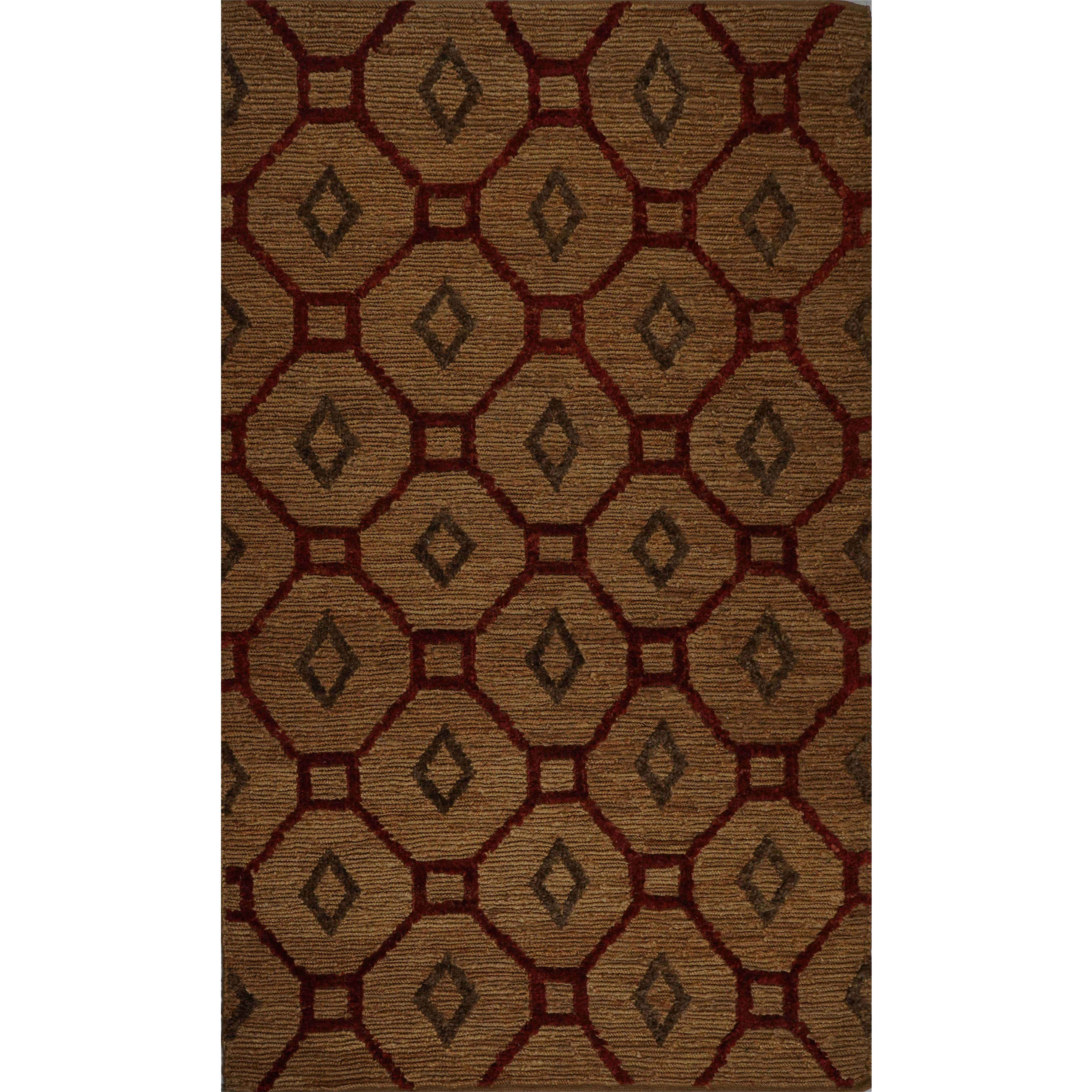 CREAM & BROWN SPIDER WEAVE RUG