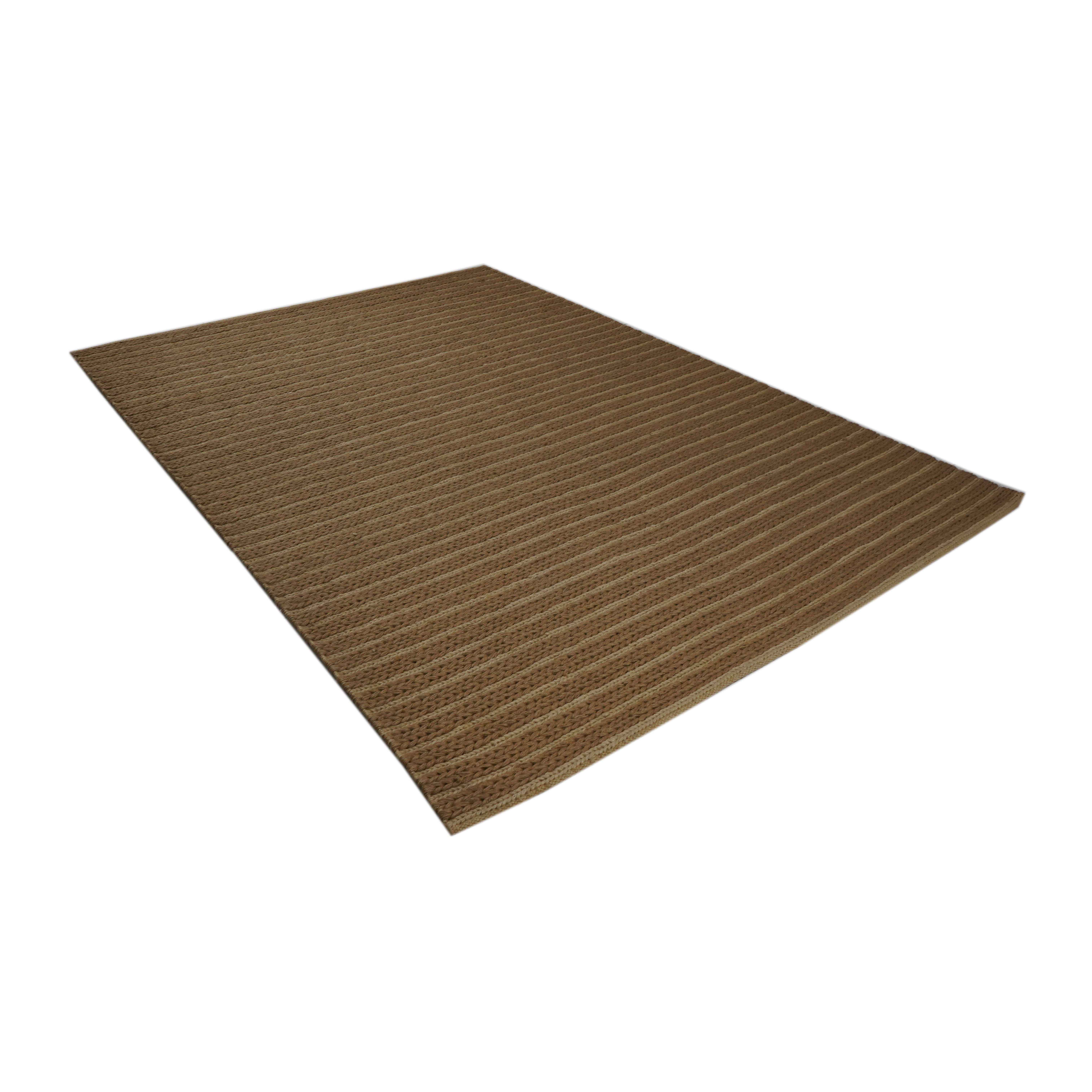 CREAM & BROWN SPIDER WEAVE RUG
