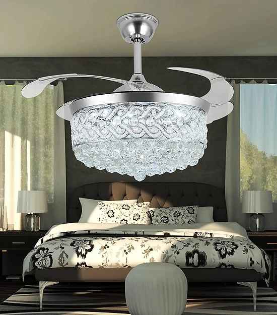 Tiara Silver Chandelier Fan