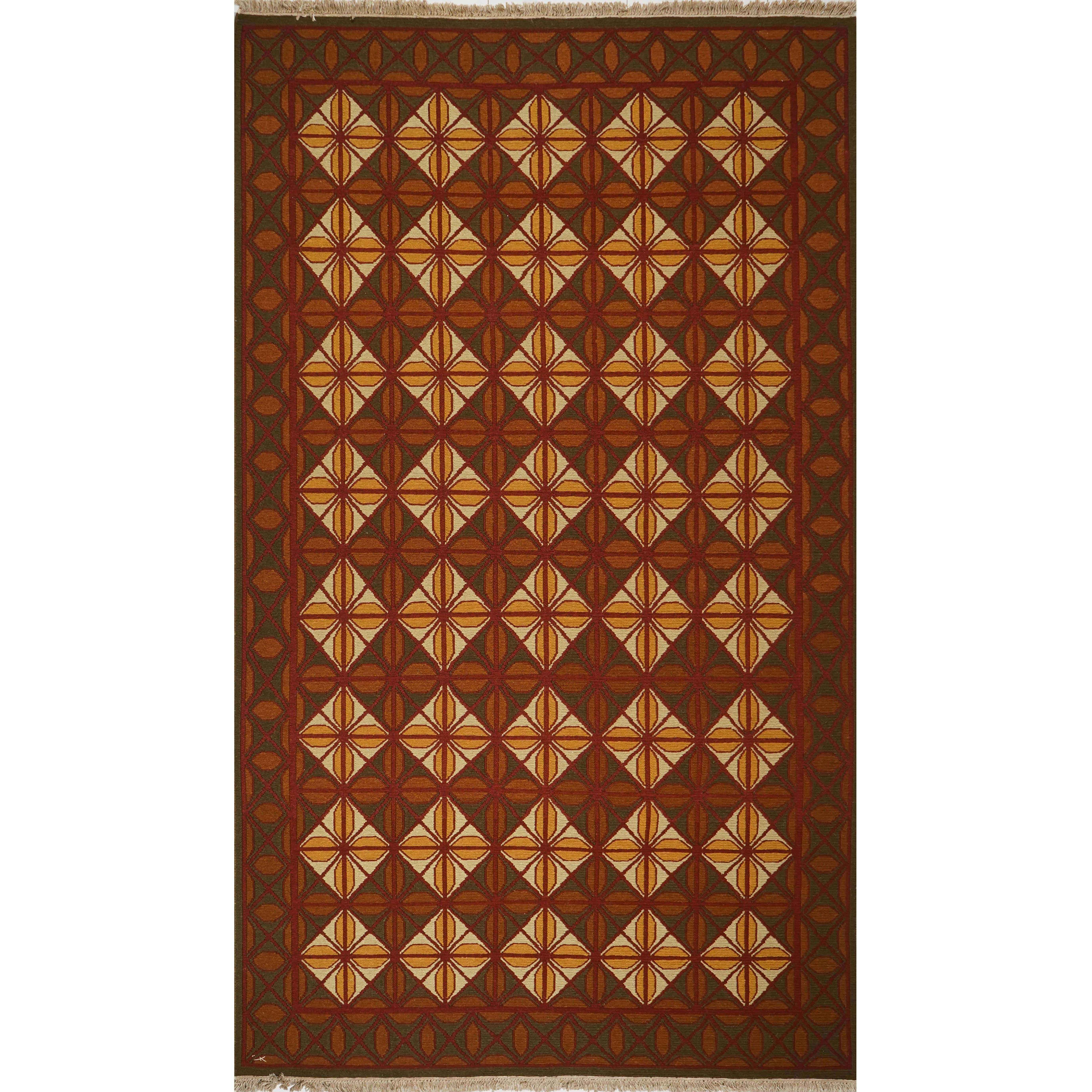 CREAM & BROWN SPIDER WEAVE RUG