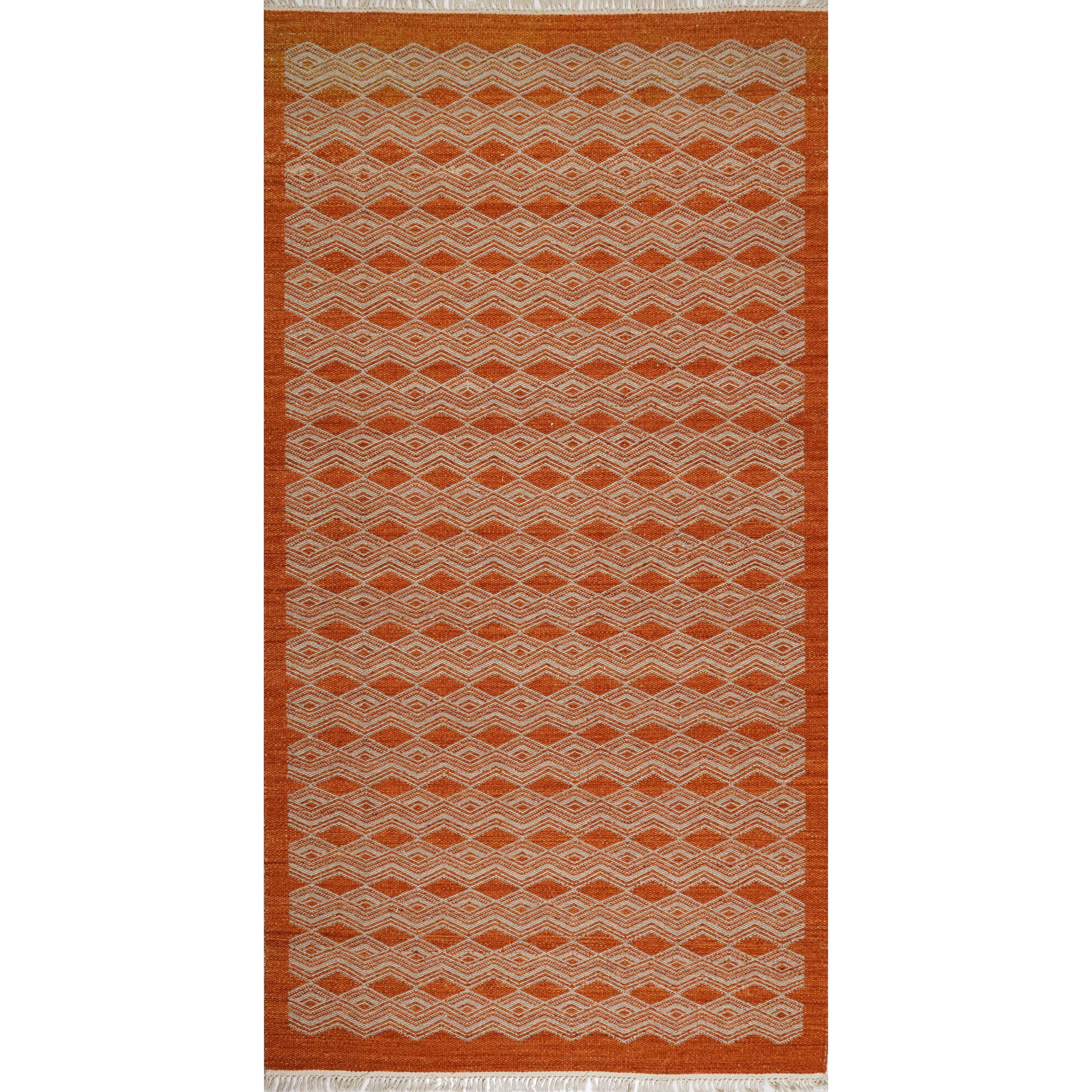 CREAM & BROWN SPIDER WEAVE RUG