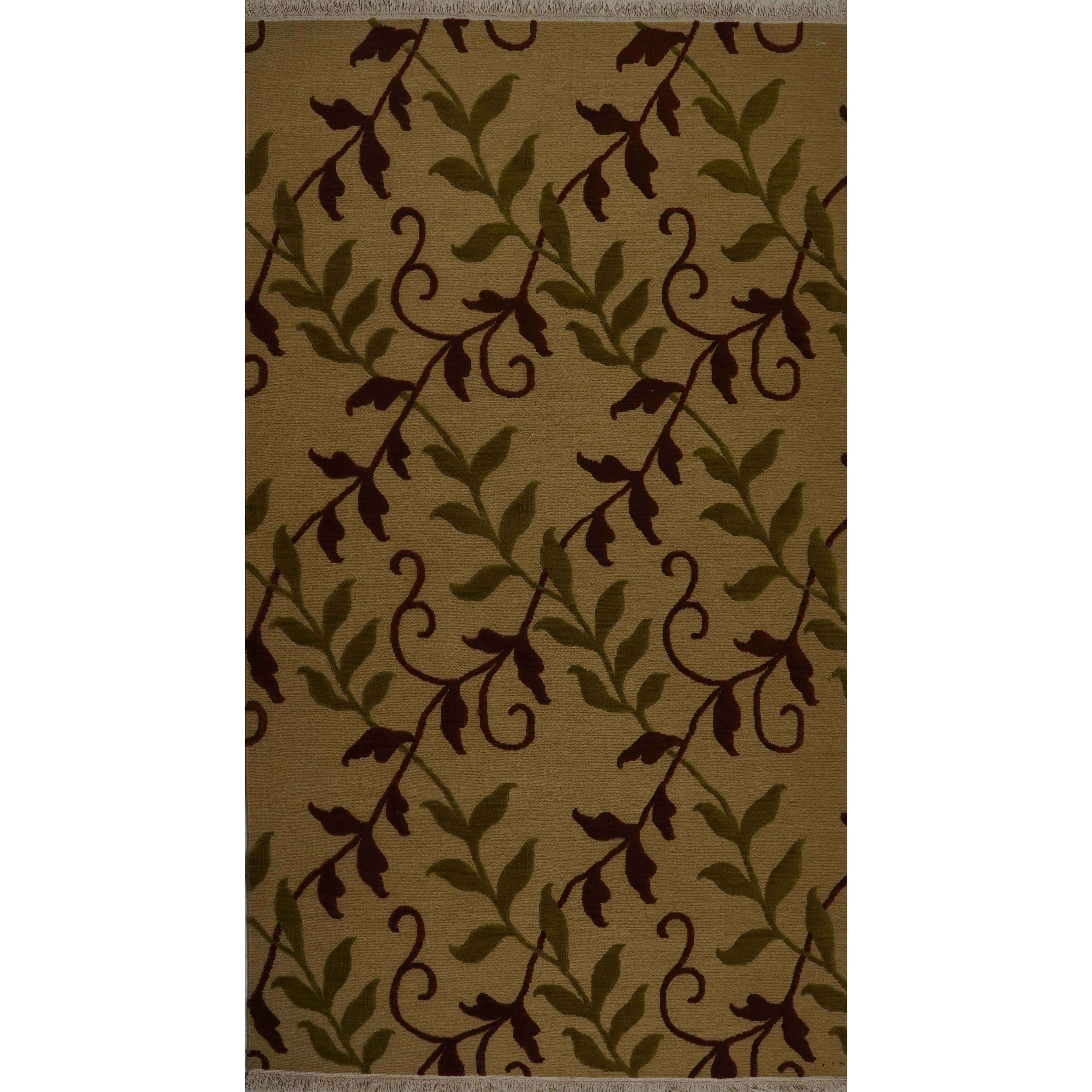 CREAM & BROWN SPIDER WEAVE RUG